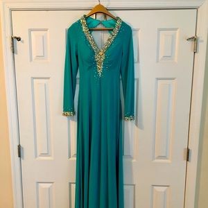 Stoned Jersey Gown - Royal Queen Collection